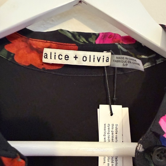 Alice + Olivia Womens Jem Puff Sleeve Multicolor Floral Shirtdress Small - Picture 5 of 10